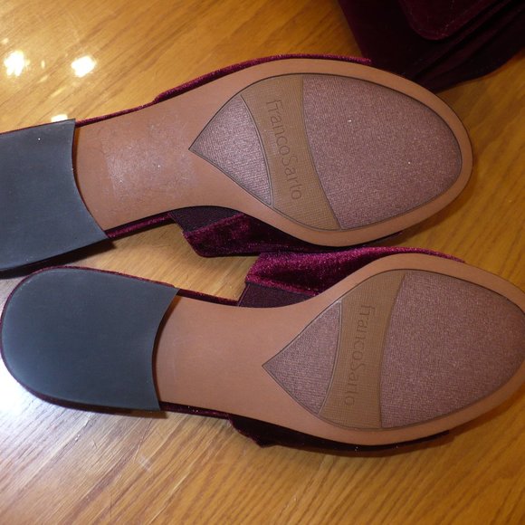 Franco Sarto Womens Deep Red Velvet Shoes & Purse - Picture 2 of 10